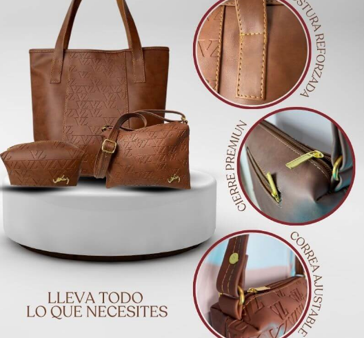 TRIO CARTERA VELEZ 1.1 CUERO