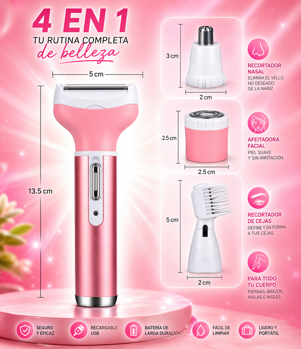 RAZURADOR RECARGABLE PARA MUJER