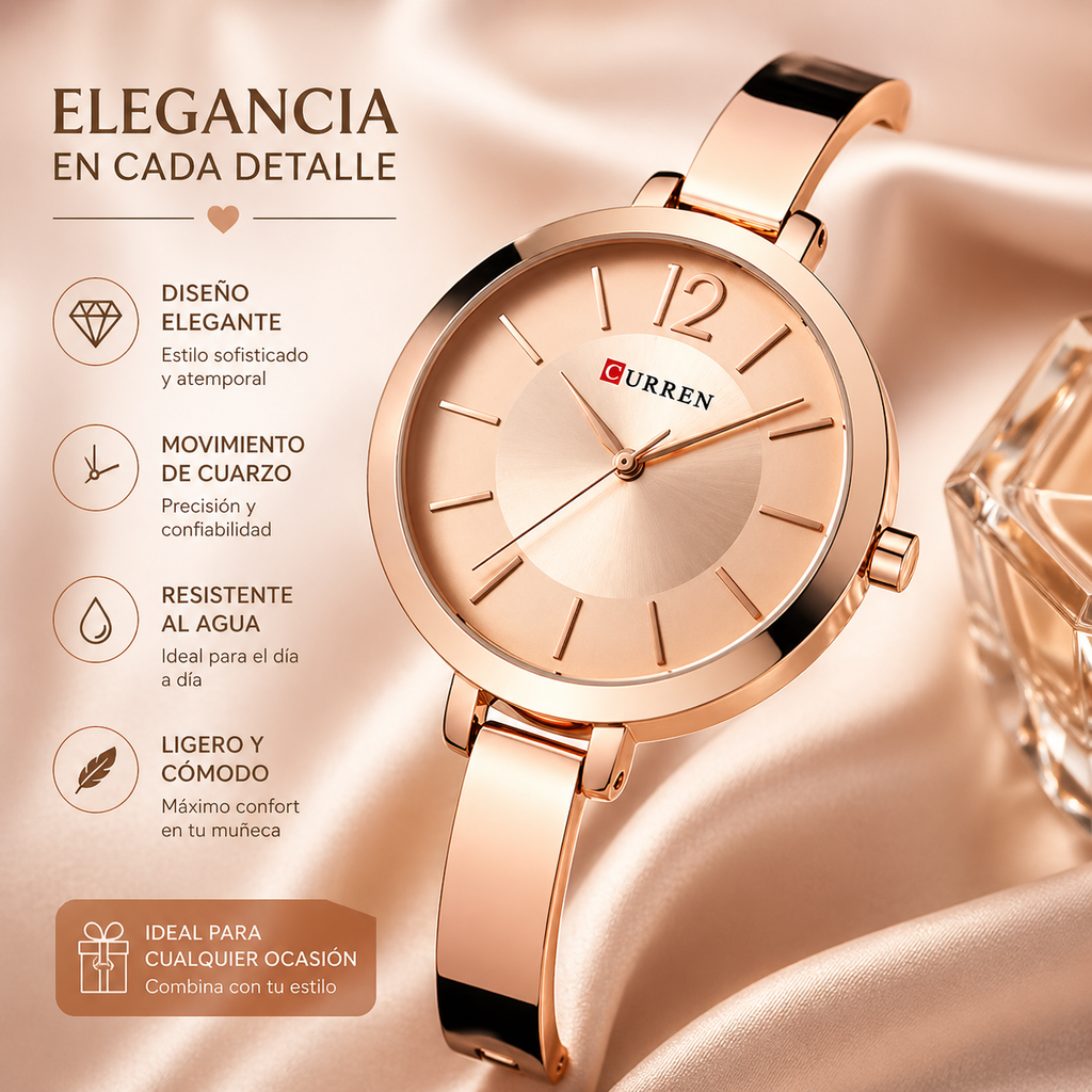 Reloj Curren 9012 Para Mujer Dama Negoci