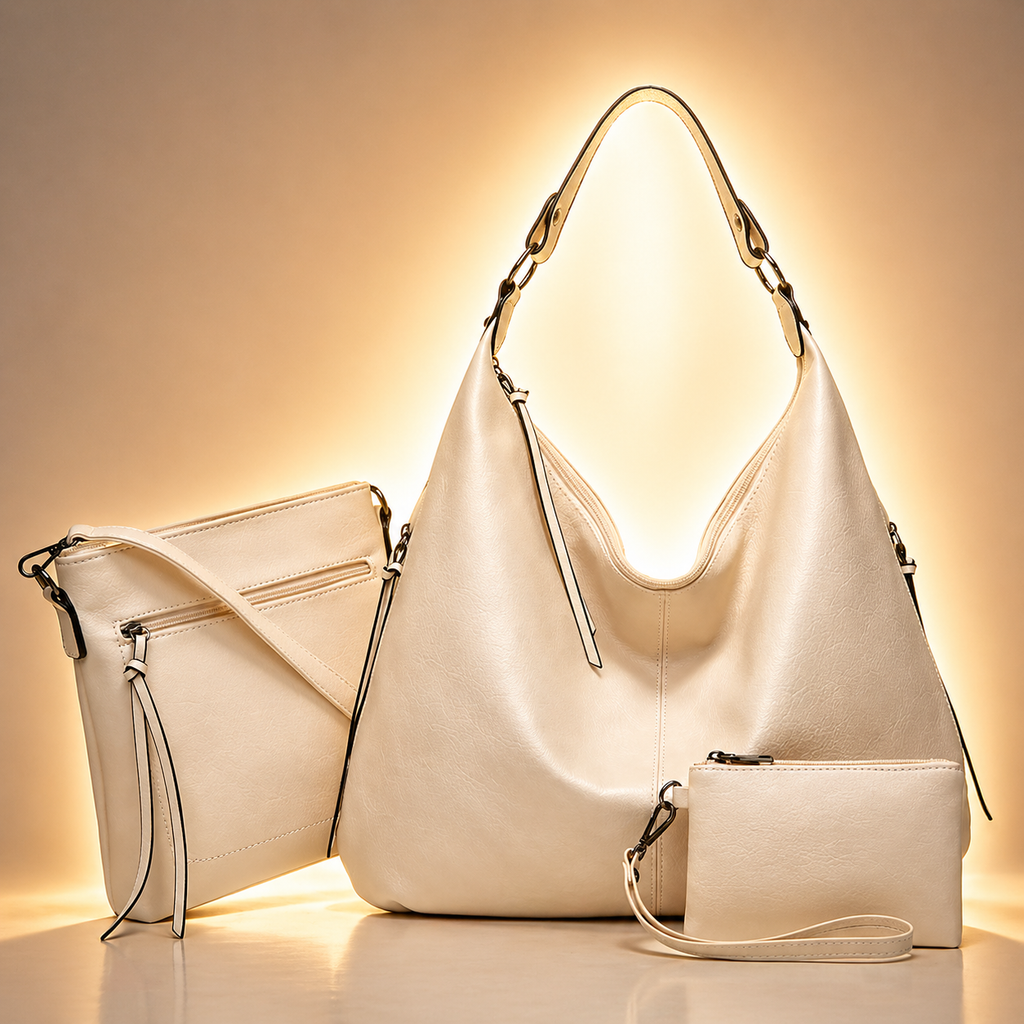 BOLSOS CUERO VEGANO - CONJUNTO 3 PIEZAS
