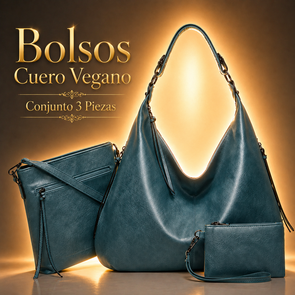 BOLSOS CUERO VEGANO - CONJUNTO 3 PIEZAS