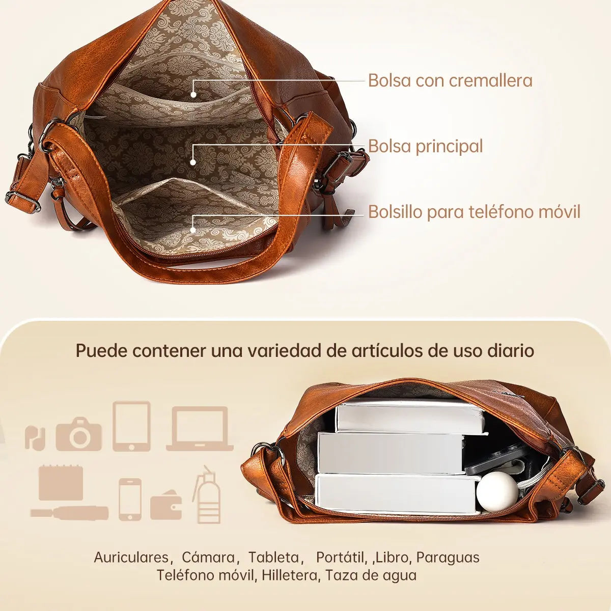 BOLSOS CUERO VEGANO - CONJUNTO 3 PIEZAS