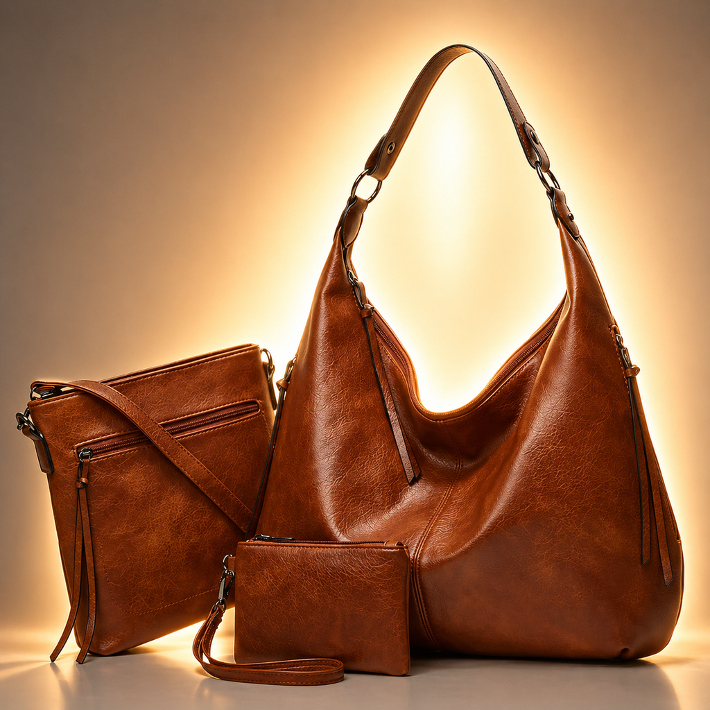 BOLSOS CUERO VEGANO - CONJUNTO 3 PIEZAS
